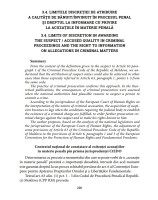 Limitele discreției de atribuire a calității de bănuit/învinuit în procesul penal și dreptul la informare cu privire la acuzațiile în materie penală